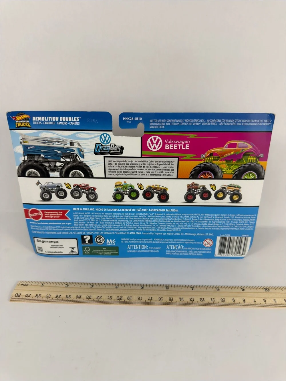 Hot Wheels Demolition Doubles Monster Trucks Drag Bus & Volkswagen Beetle